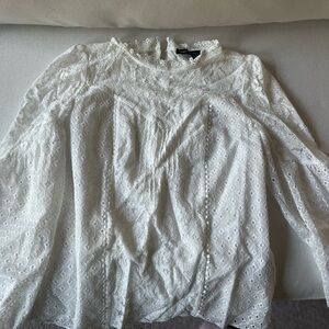 White lined lace shirt